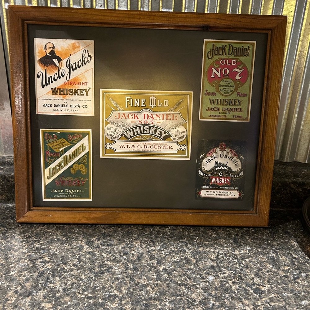 Jack Daniels Vintage Wall Decor - Brown and Black. Man cave Bar decor Unique